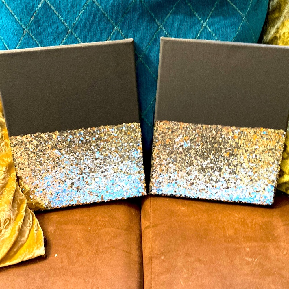 Black & Champagne Silver Glam set